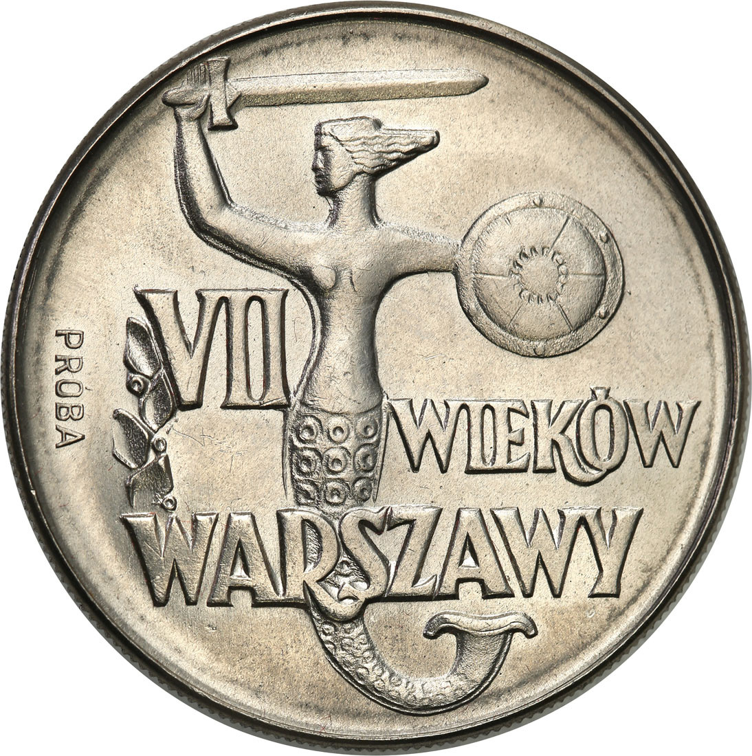 PRL. PRÓBA Nikiel 10 złotych 1965 chuda syrenka